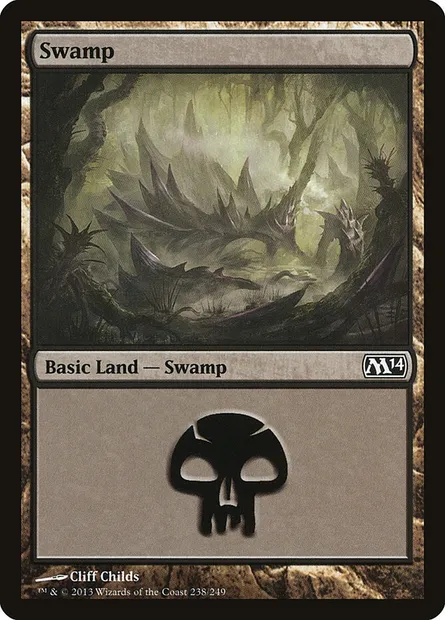 Swamp, Magic card M14 238 — Magic 2014 set