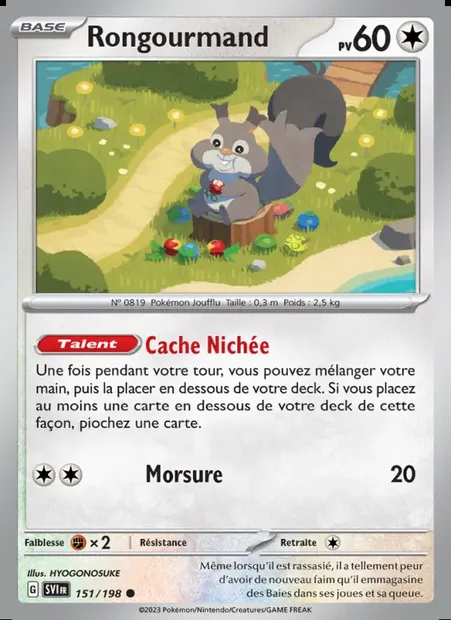 Rongourmand, carte Pokémon SVI 151 — extension Écarlate et Violet