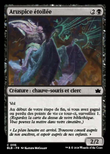 Aruspice étoilée, carte Magic BLB 115 — extension Bloomburrow