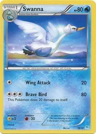 Lakmécygne, carte Pokémon TK9S 018 — extension XY Trainer Kit: Pikachu Libre & Suicune (Suicune)