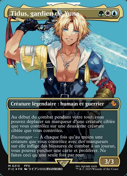 Tidus, gardien de Yuna, carte Magic FIC 213 — extension Final Fantasy Commander