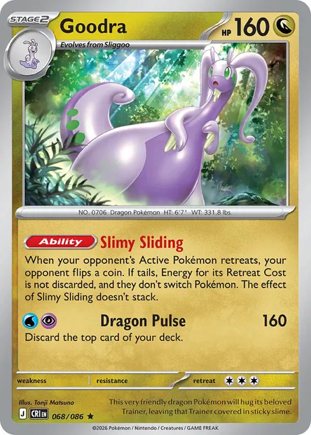 Goodra, Pokémon card CRI 068 — Chaos Rising set