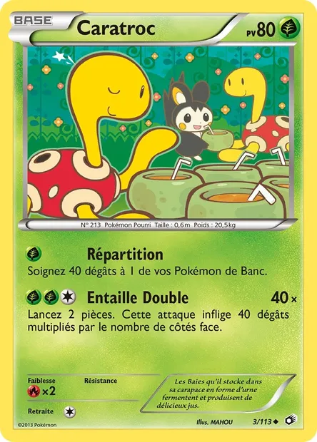 Caratroc, carte Pokémon LTR 3 — extension Legendary Treasures