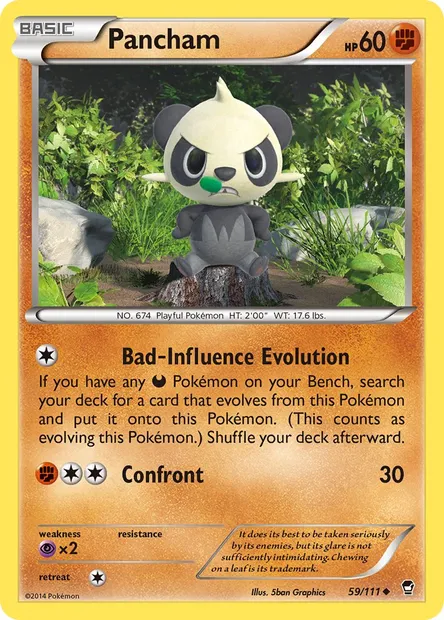 Pancham, Pokémon card FFI 59 — Furious Fists set