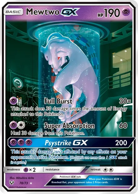Mewtwo GX, Pokémon card SLG 78 — Shining Legends set