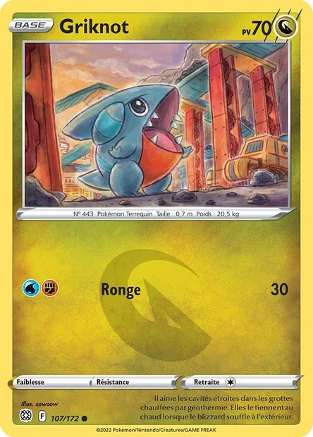 Griknot, carte Pokémon BRS 107 — extension Stars Étincelantes