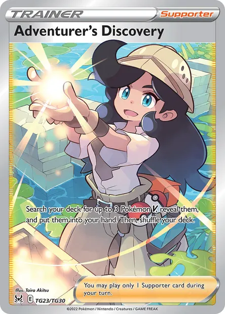 Adventurer's Discovery, Pokémon card LOR TG23 — Lost Origin set