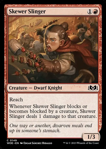 Skewer Slinger, Magic card WOE 149 — Wilds of Eldraine set