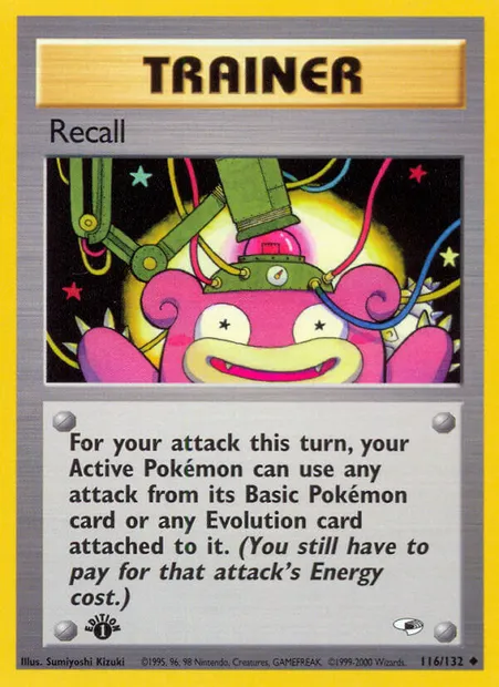 Recall, Pokémon card GH 116 — Gym Heroes set