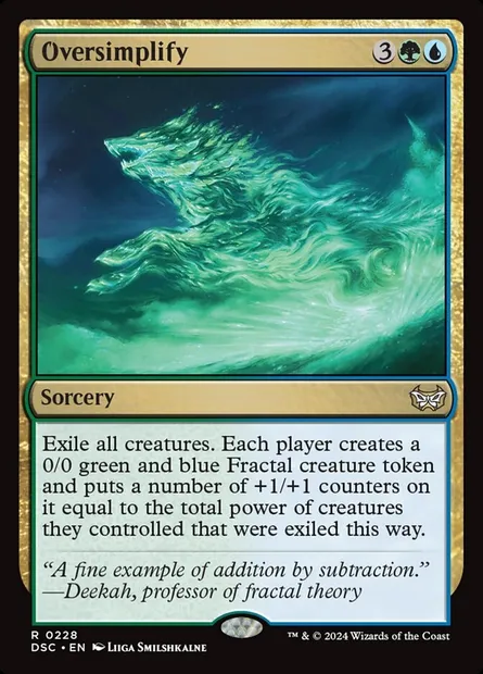 Oversimplify, Magic card DSC 228 — Duskmourn: House of Horror Commander set