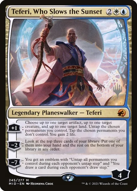 Téfeiri, celui qui ralentit le crépuscule, carte Magic PMID 245p — extension Innistrad: Midnight Hunt Promos