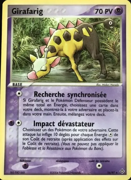 Girafarig, carte Pokémon DR 16 — extension EX Dragon