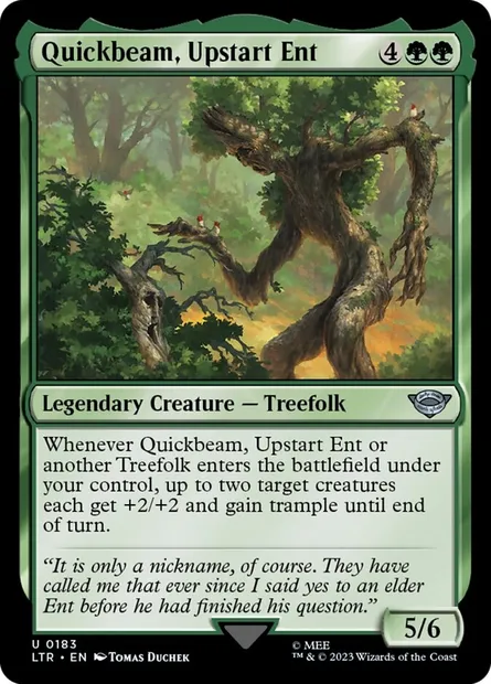 Quickbeam, Upstart Ent, Magic card LTR 183 — The Lord of the Rings: Tales of Middle-earth set
