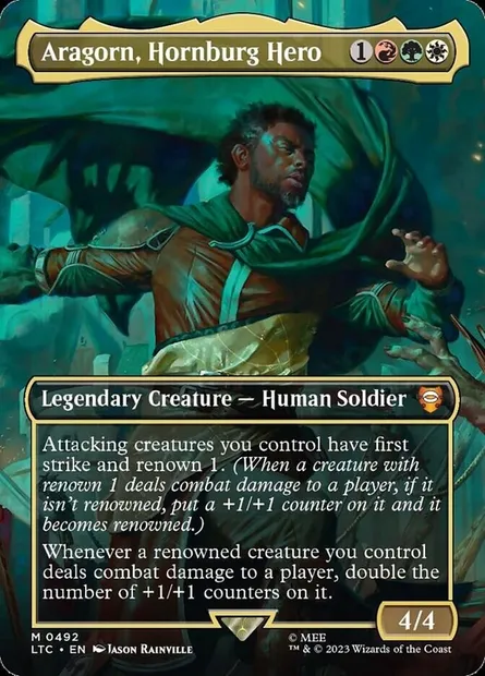Aragorn, Hornburg Hero, carte Magic LTC 492 — extension Tales of Middle-earth Commander
