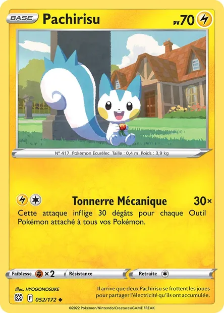 Pachirisu, carte Pokémon BRS 052 — extension Stars Étincelantes