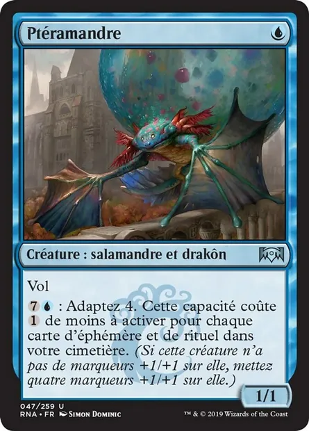 Ptéramandre, carte Magic RNA 47 — extension L'allégeance de Ravnica