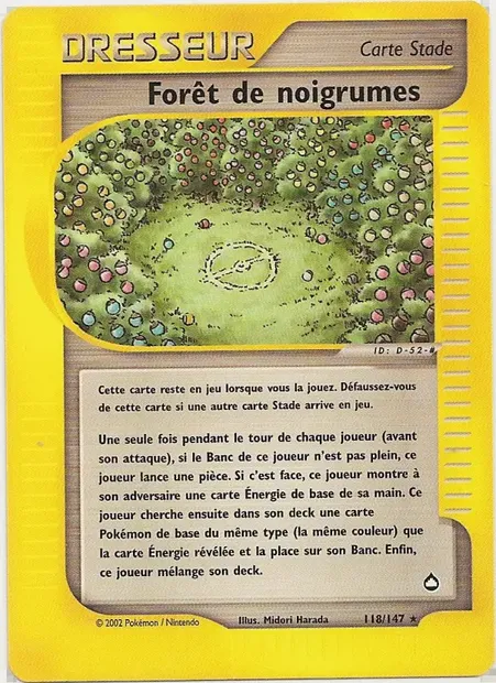 Forêt de noigrumes, carte Pokémon AQ 118 — extension Aquapolis