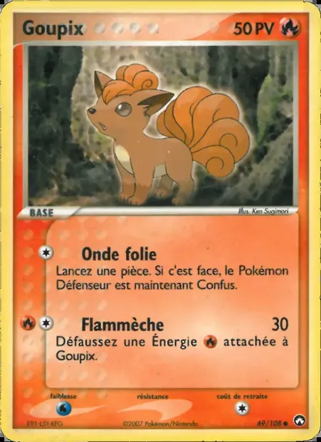 Goupix, carte Pokémon PK 69 — extension EX Gardiens du Pouvoir