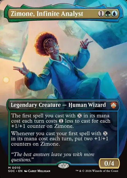 Zimone, Infinite Analyst, Magic card SOC 10 — Secrets of Strixhaven Commander set