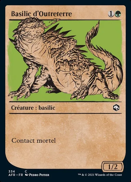 Basilic d'Outreterre, carte Magic AFR 334 — extension Forgotten Realms: Aventures dans les Royaumes Oubliés