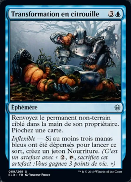 Transformation en citrouille, carte Magic ELD 69 — extension Throne of Eldraine