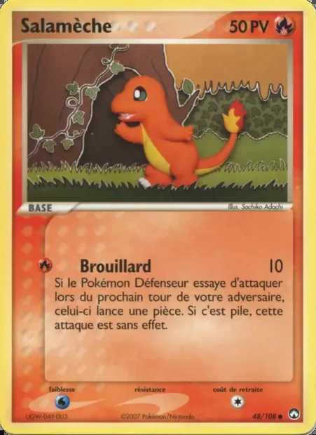 Salamèche, carte Pokémon PK 48 — extension EX Gardiens du Pouvoir