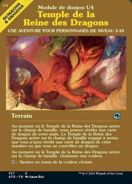 Temple de la Reine des Dragons, carte Magic AFR 357 — extension Forgotten Realms: Aventures dans les Royaumes Oubliés