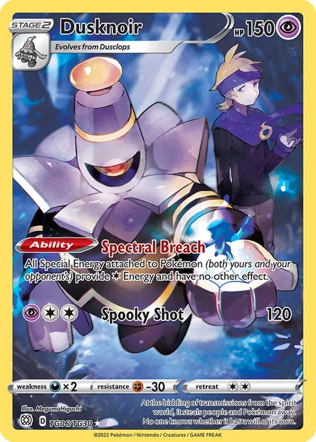 Dusknoir, Pokémon card BRS TG06 — Brilliant Stars set
