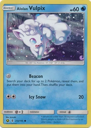 Alolan Vulpix, Pokémon card TDX 21a — Theme Deck & Blisters Exclusives set