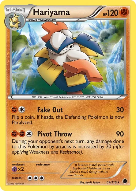 Hariyama, Pokémon card PLF 63 — Plasma Freeze set