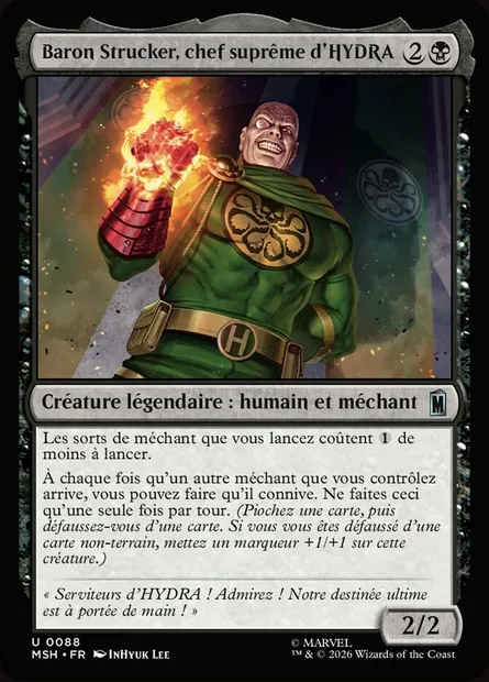Baron Strucker, chef suprême d'HYDRA, carte Magic MSH 88 — extension Marvel Super Heroes