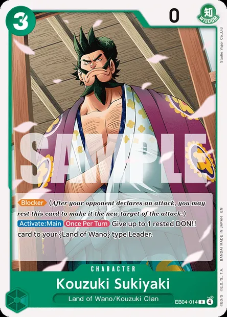 Kozuki Sukiyaki, One Piece card EB04-014 — EGGHEAD CRISIS set