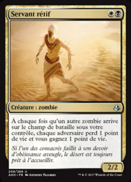 Servant rétif, carte Magic AKH 208 — extension Amonkhet