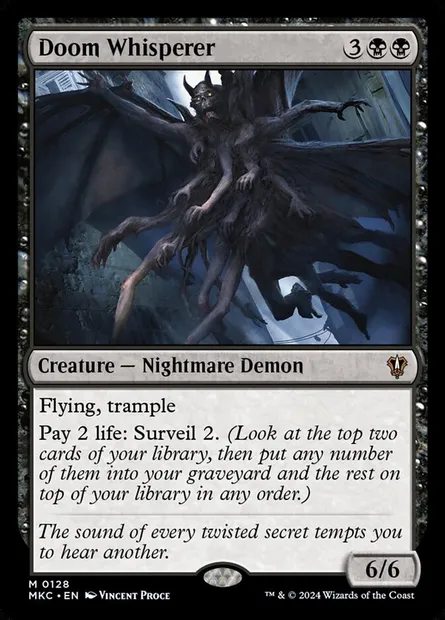 Doom Whisperer, Magic card MKC 128 — Murders at Karlov Manor Commander set