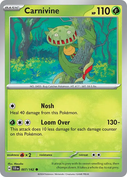 Carnivine, Pokémon card SCR 007 — Stellar Crown set