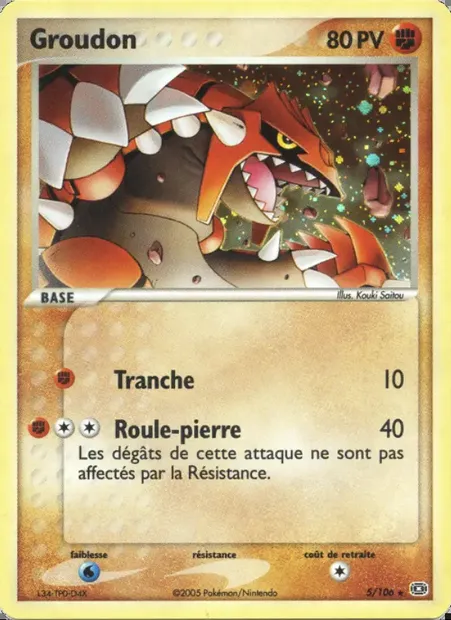 Groudon, carte Pokémon EM 5 — extension EX Émeraude
