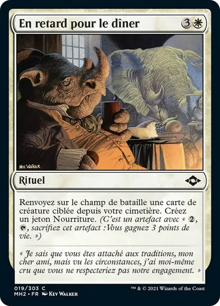 En retard pour le dîner, carte Magic MH2 19 — extension Horizons du Modern 2