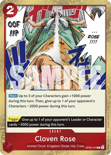 Cloven Rose, One Piece card OP08-018 — TWO LEGENDS set