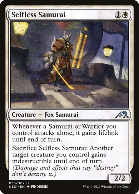 Selfless Samurai, Magic card NEO 35 — Kamigawa: Neon Dynasty set