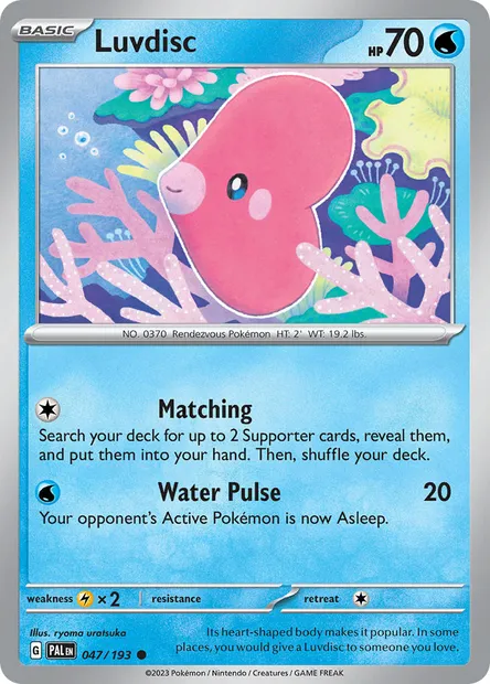Luvdisc, Pokémon card PAL 047 — Paldea Evolved set