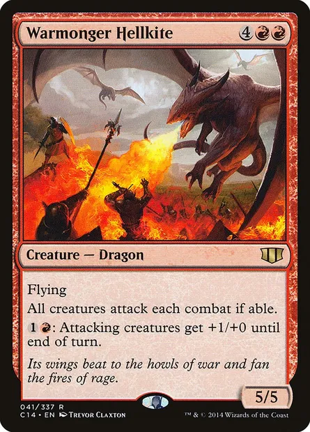 Warmonger Hellkite, Magic card C14 41 — Commander 2014 set