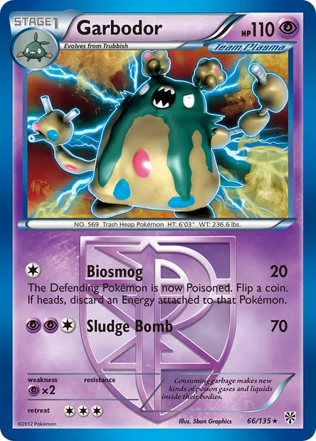 Garbodor, Pokémon card PLS 66 — Plasma Storm set