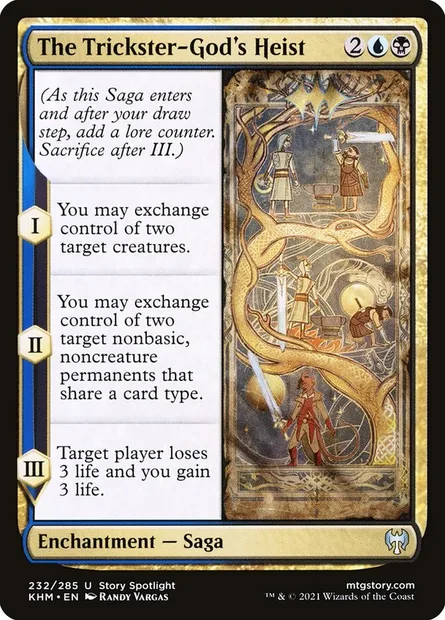 The Trickster-God's Heist, Magic card KHM 232 — Kaldheim set