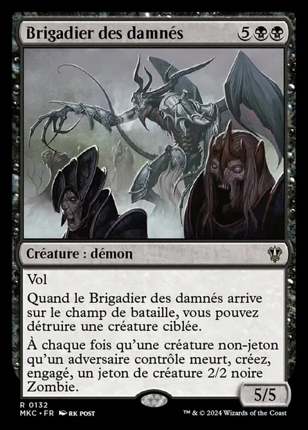 Brigadier des damnés, carte Magic MKC 132 — extension Murders at Karlov Manor Commander