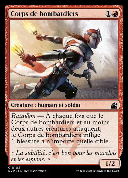 Corps de bombardiers, carte Magic RVR 102 — extension Ravnica Remastered