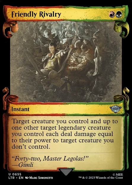 Rivalité amicale, carte Magic LTR 655 — extension Le Seigneur des Anneaux : chroniques de la Terre du Milieu