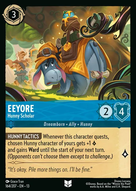 Eeyore - Hunny Scholar, Disney Lorcana card CH13-164 — Attack of the Vine! set