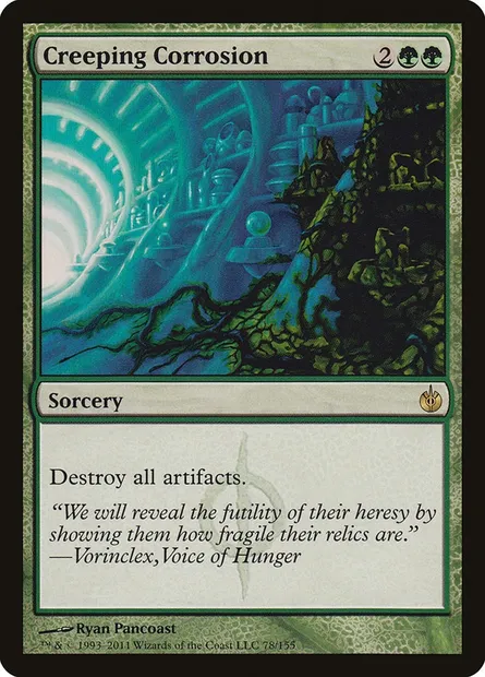 Creeping Corrosion, Magic card MBS 78 — Mirrodin Besieged set