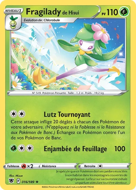 Fragilady de Hisui, carte Pokémon ASR 016 — extension Astres Radieux