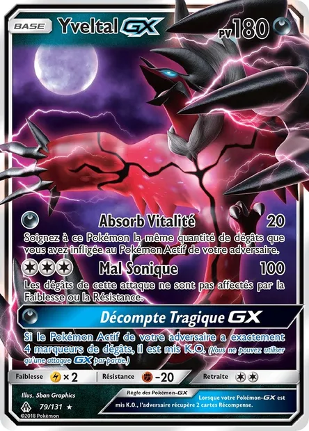 Yveltal GX, carte Pokémon FLI 79 — extension Lumière Interdite